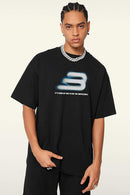 Relaxed Fit Graphic Short Sleeve Tee - Metallic Black