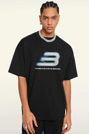 Relaxed Fit Graphic Short Sleeve Tee - Metallic Black