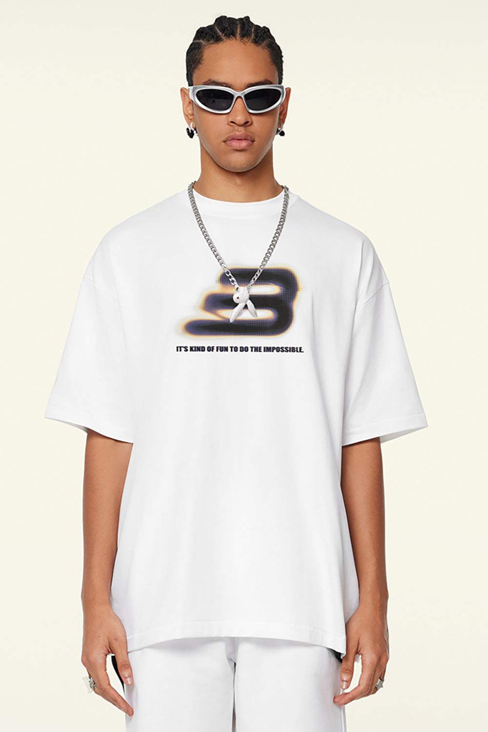 Relaxed Fit Graphic Short Sleeve Tee - Teeth White