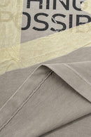 Washed Distressed-Lettering Boxy Graphic T-Shirt in Light Gray - hem detail
