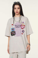 Cool-Touch Playing-Card Graphic Tee in Sandy Apricot - front modeled view