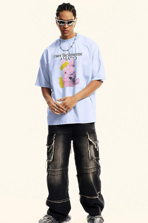 Washed Gradient Quick-Dry Tee - Sky Blue