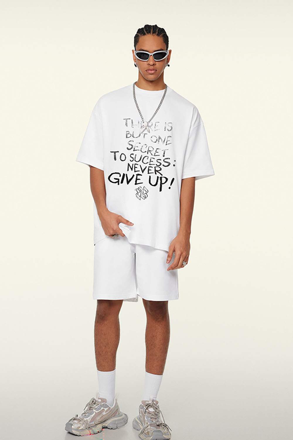 Hip-Hop Gradient Letter Short Sleeve T-Shirt