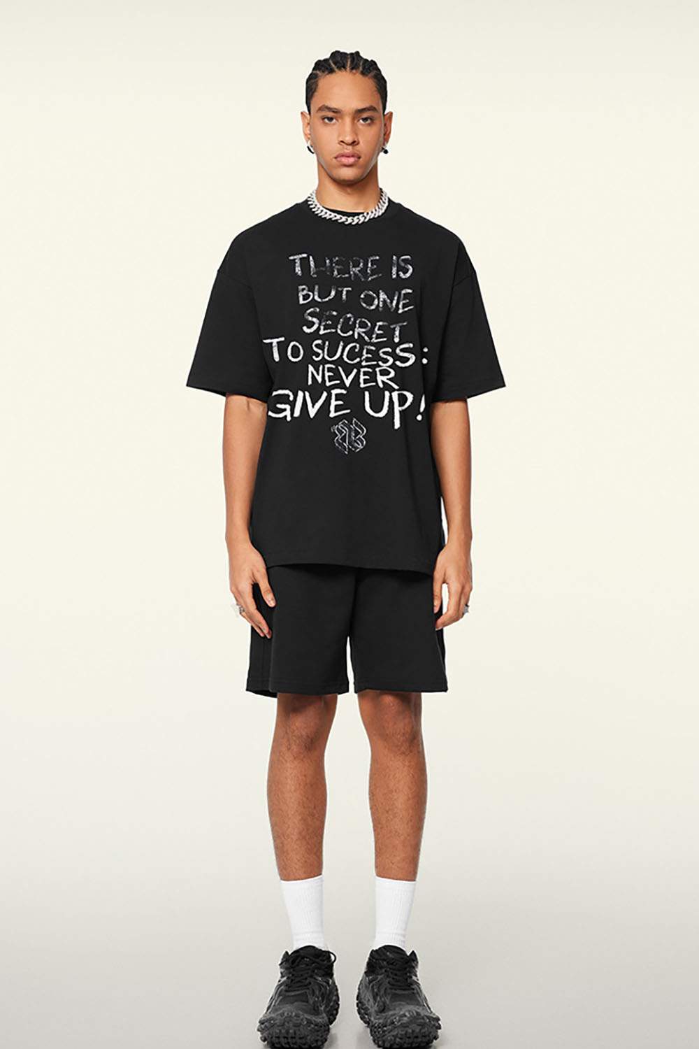 Washed Active Performance Graphic Tee - Metallic Black