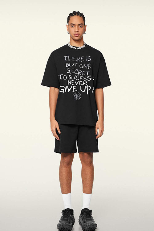 Washed Active Performance Graphic Tee - Metallic Black