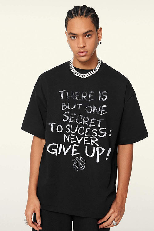 Washed Active Performance Graphic Tee - Metallic Black