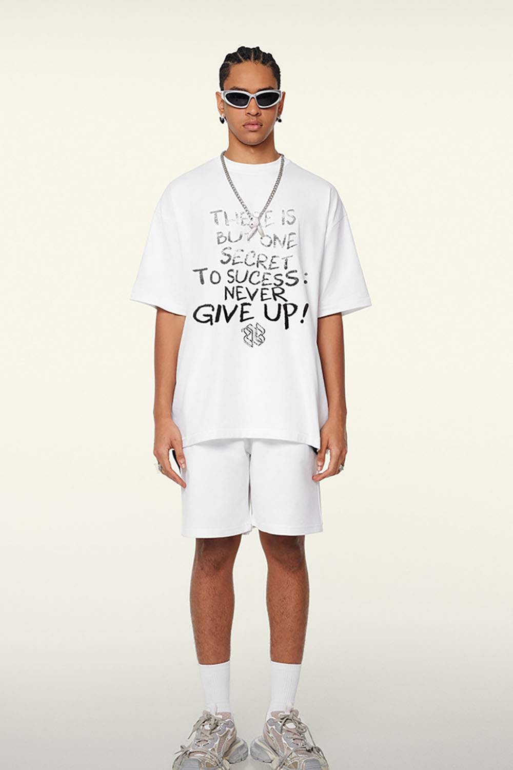 Washed Active Performance Graphic Tee - Teeth White