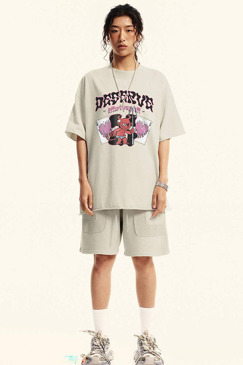 Vintage Wash Graphic Relaxed Tee - Slate Rice