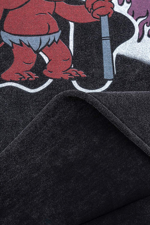 Vintage Wash Graphic Relaxed Tee - Slate Black