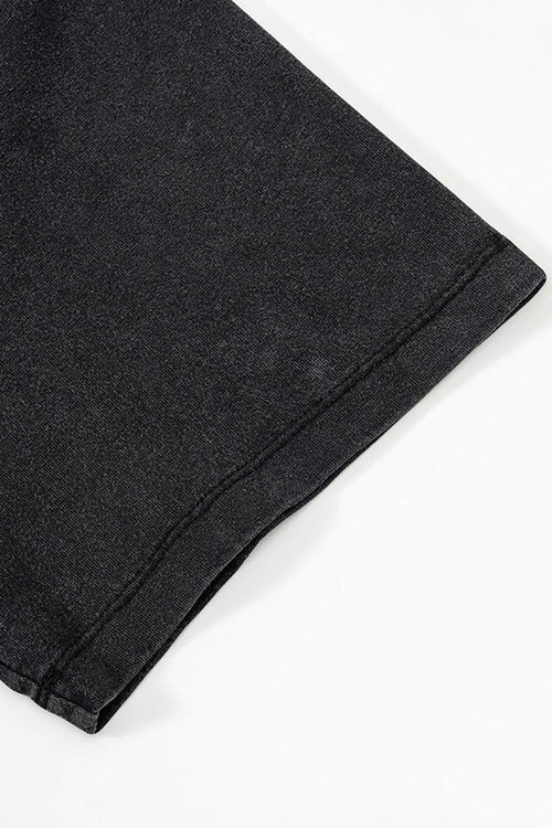 Durable Cotton Graphic T-Shirt in Fried Snowflakes - cuff detail