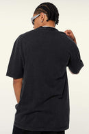 Durable Cotton Graphic T-Shirt in Fried Snowflakes - back modeled view