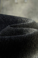 Washed Distressed Panel-Seam Flare Jeans in Black - leg opening detail