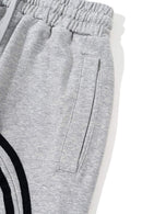 Washed Side-Stripe Zip-Hem Wide-Leg Sweatpants in Flower Gray - side pocket detail