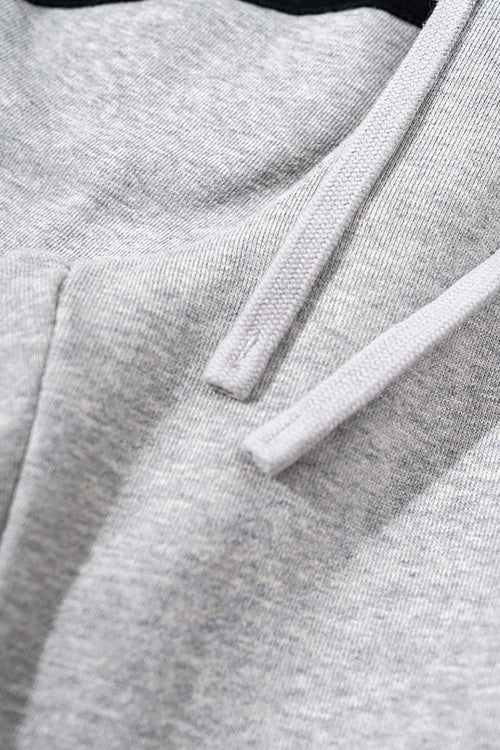 Washed Side-Stripe Zip-Hem Wide-Leg Sweatpants in Flower Gray - drawstring detail