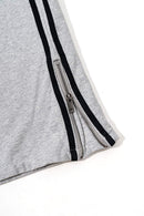 Washed Side-Stripe Zip-Hem Wide-Leg Sweatpants in Flower Gray - leg opening detail