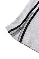 Washed Side-Stripe Zip-Hem Wide-Leg Sweatpants in Flower Gray - leg opening detail