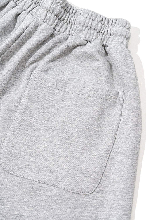 Washed Side-Stripe Zip-Hem Wide-Leg Sweatpants in Flower Gray - back pocket detail