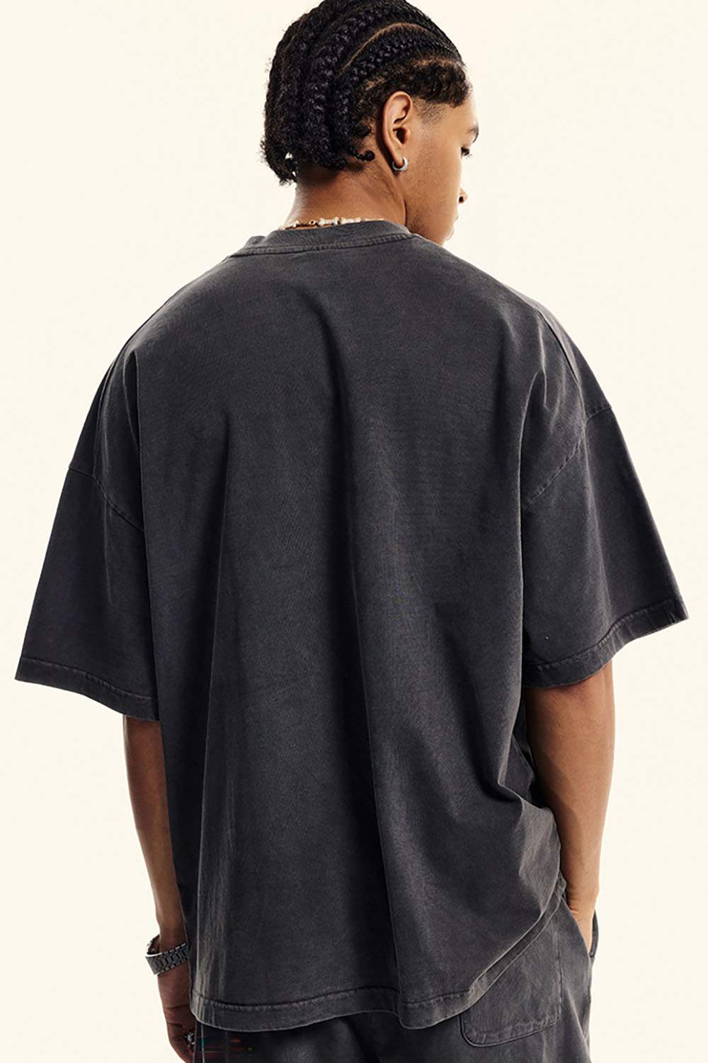 Heavyweight Washed Vintage Tee - Dark Gray