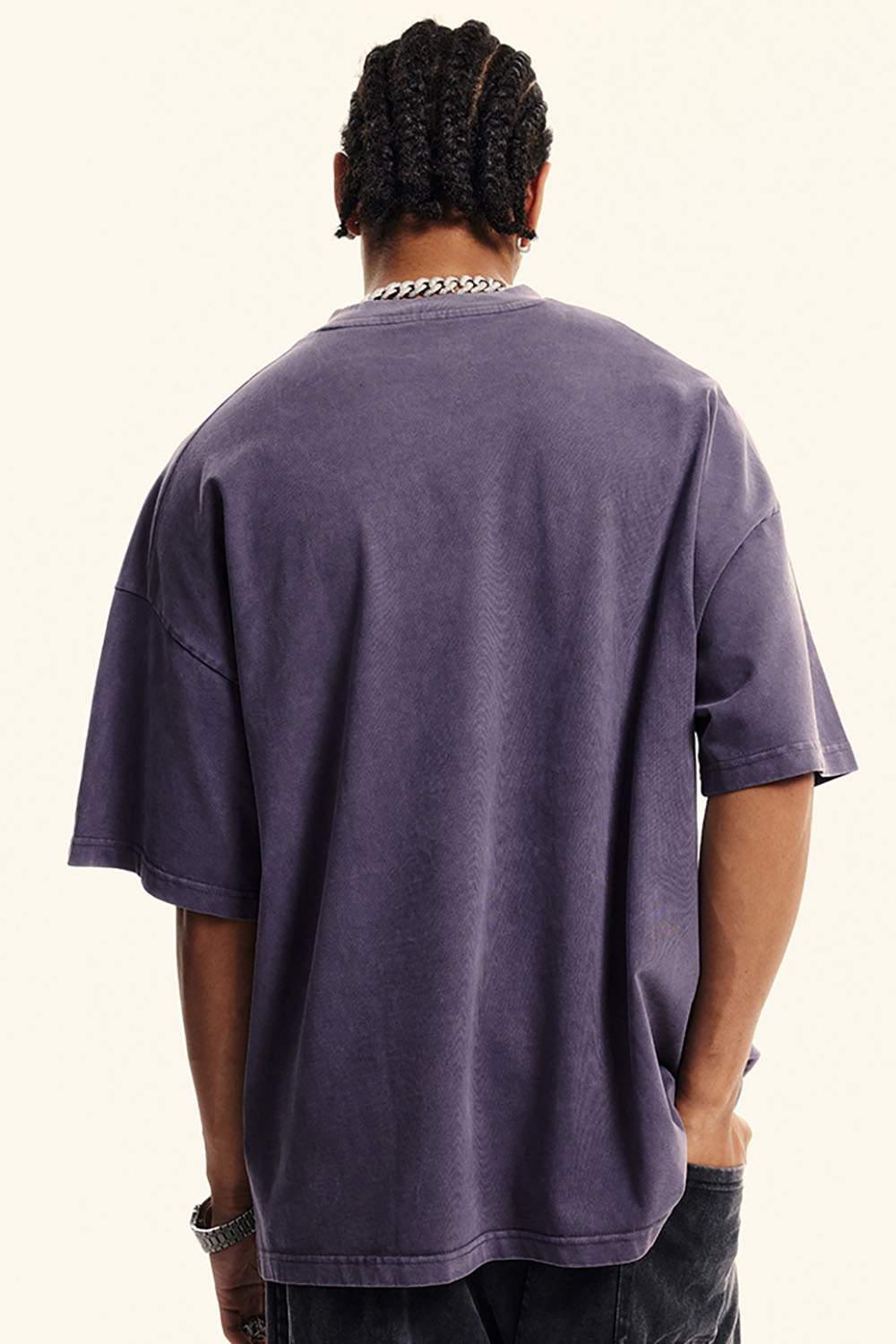 Heavyweight Washed Vintage Tee - Grape Purple