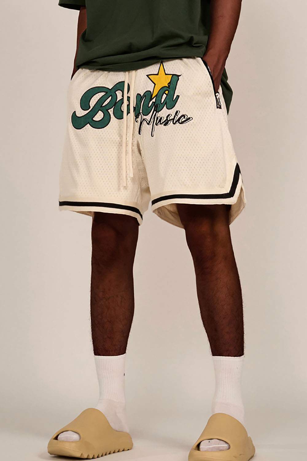 Breathable Embroidered Mesh Basketball Shorts