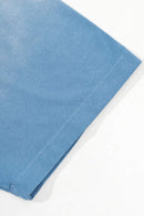 Washed Distressed-Neck Graphic Cotton T-Shirt in Blue - cuff detail