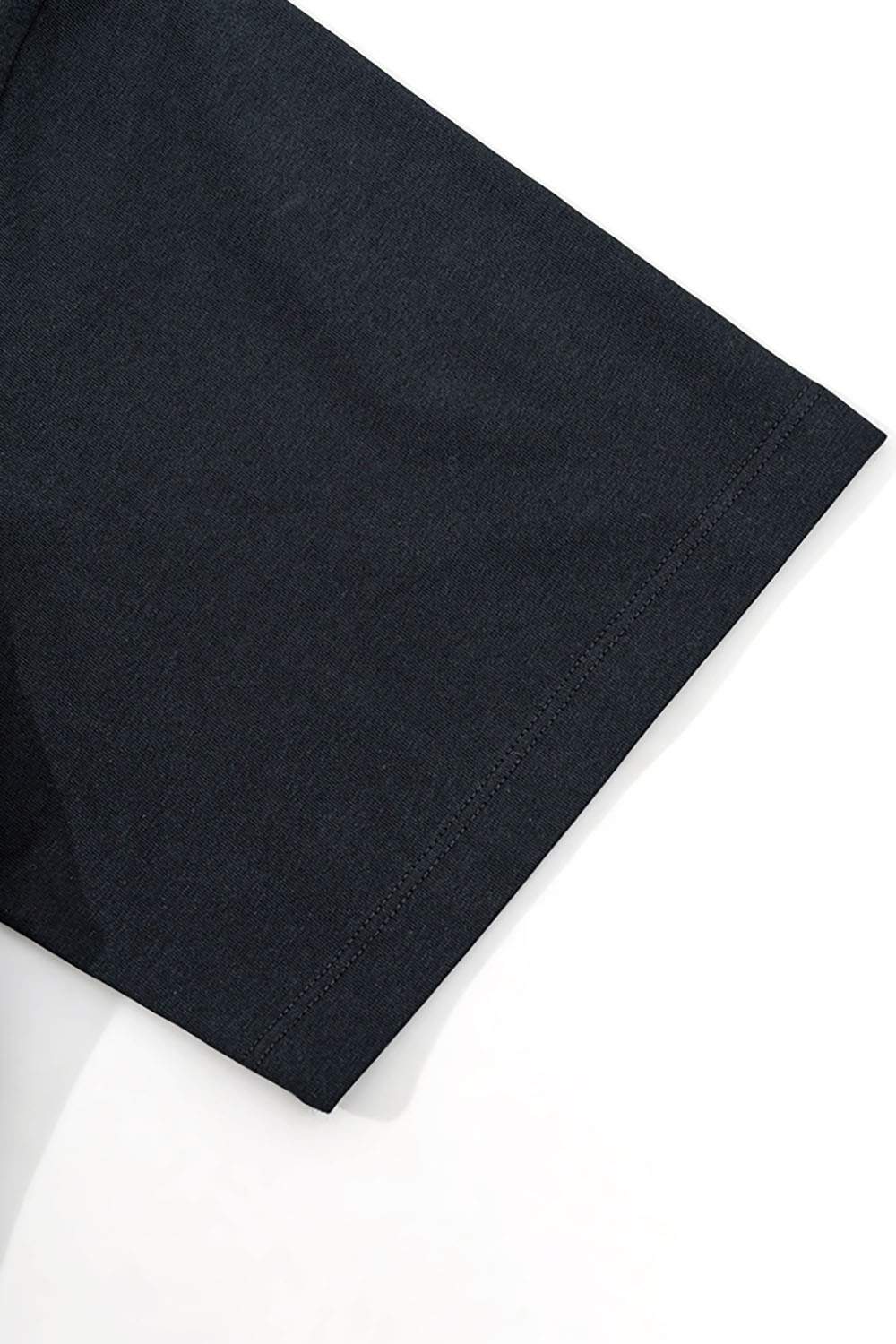 Cool-Touch Persistence Graphic Sorona-Blend T-Shirt in Metallic Black - cuff detail