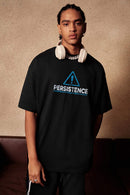 Cool-Touch Persistence Graphic Sorona-Blend T-Shirt in Metallic Black - front modeled view