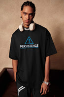 Cool-Touch Persistence Graphic Sorona-Blend T-Shirt in Metallic Black - front product view