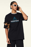 Cool-Touch Persistence Graphic Sorona-Blend T-Shirt in Metallic Black - front product view