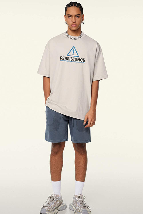 Cool-Touch Persistence Graphic Sorona-Blend T-Shirt in Sandy Apricot - full-length front modeled view