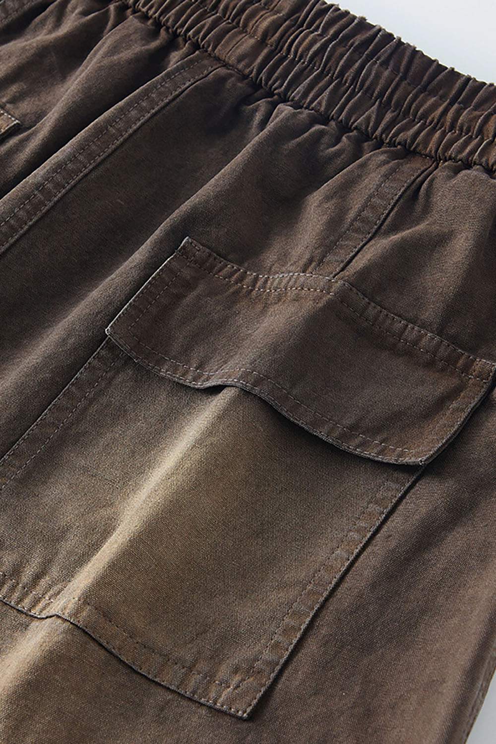Autumn Winter Washed Gradient Drawstring Jogger Work Pants