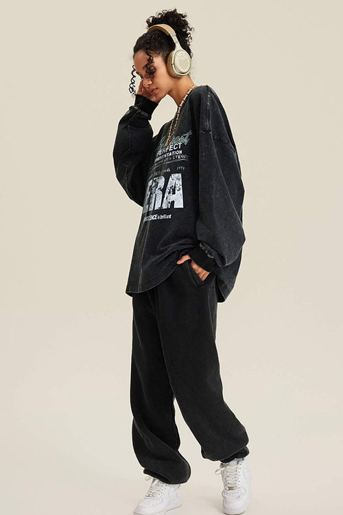 Washed Graphic Long-Sleeve Tee - Fried Snowflakes
