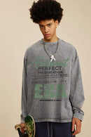 Washed Graphic Long-Sleeve Tee - Medium Gray