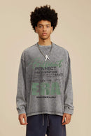 Washed Graphic Long-Sleeve Tee - Medium Gray