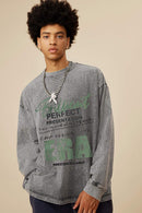 Washed Graphic Long-Sleeve Tee - Medium Gray