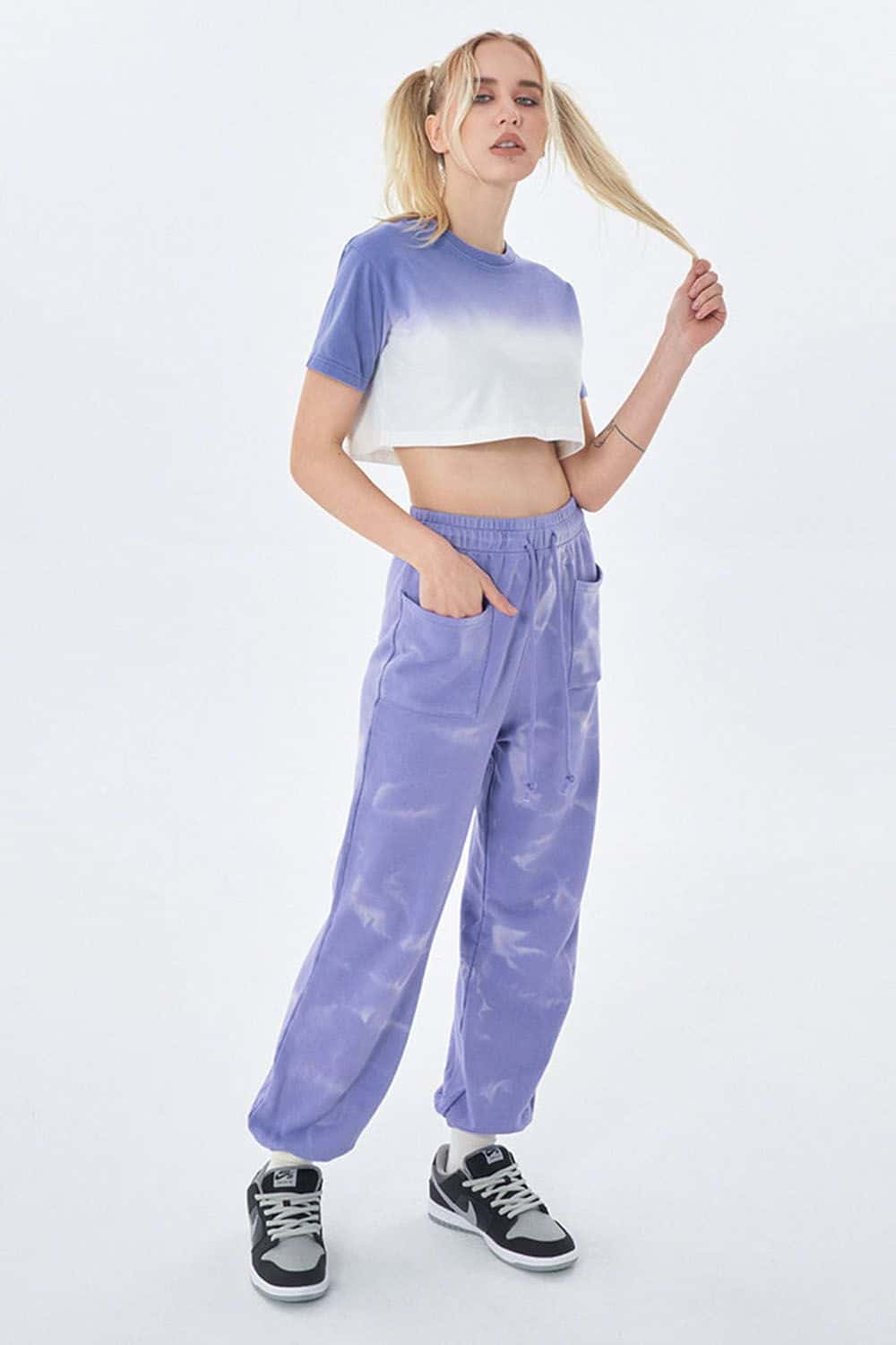 Gradient Cropped Short Sleeve T-Shirt