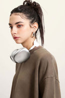 Distressed Washed Crop Long-Sleeve Tee - Coffee