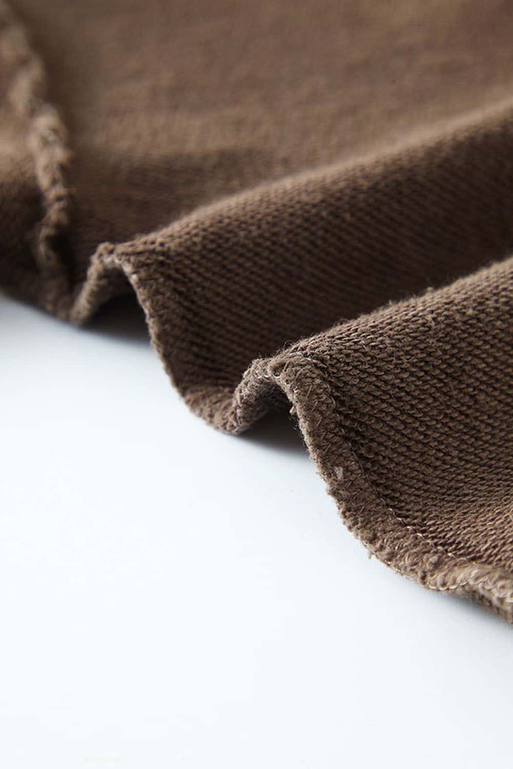 Distressed Washed Crop Long-Sleeve Tee - Coffee