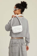 Distressed Washed Crop Long-Sleeve Tee - Medium Gray