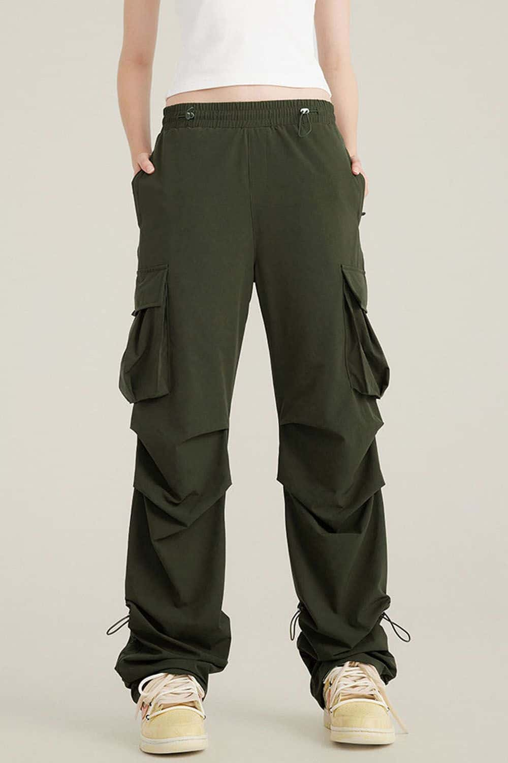 Quick-Dry Utility Straight-Leg Parachute Pants