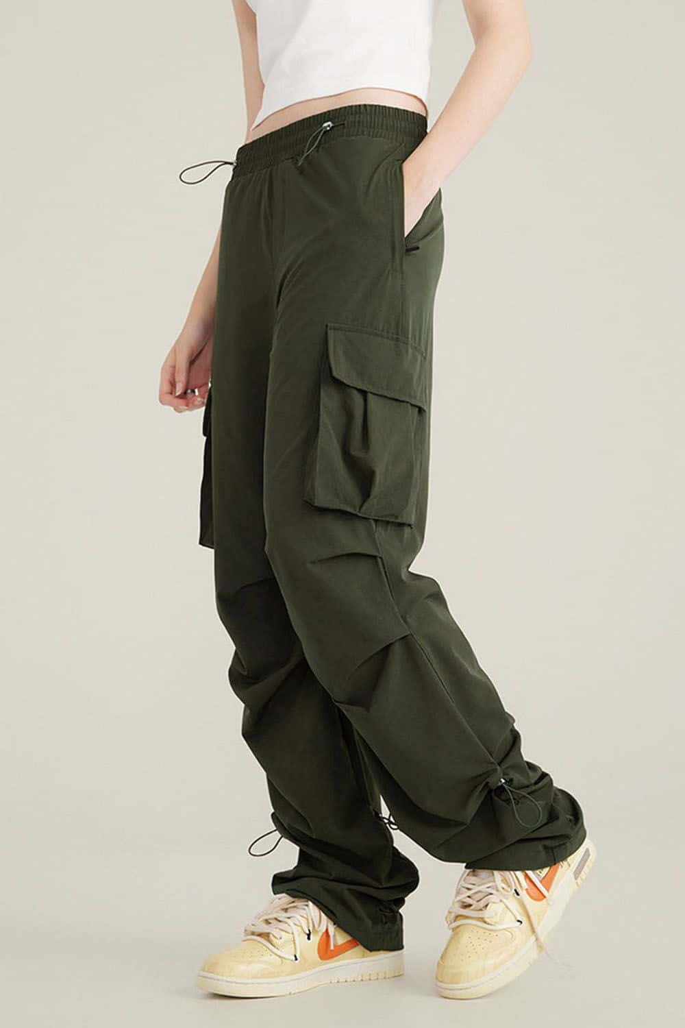 Quick-Dry Utility Straight-Leg Parachute Pants