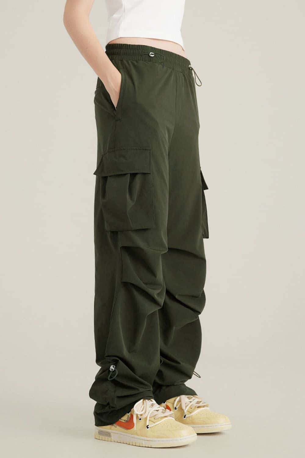 Quick-Dry Utility Straight-Leg Parachute Pants