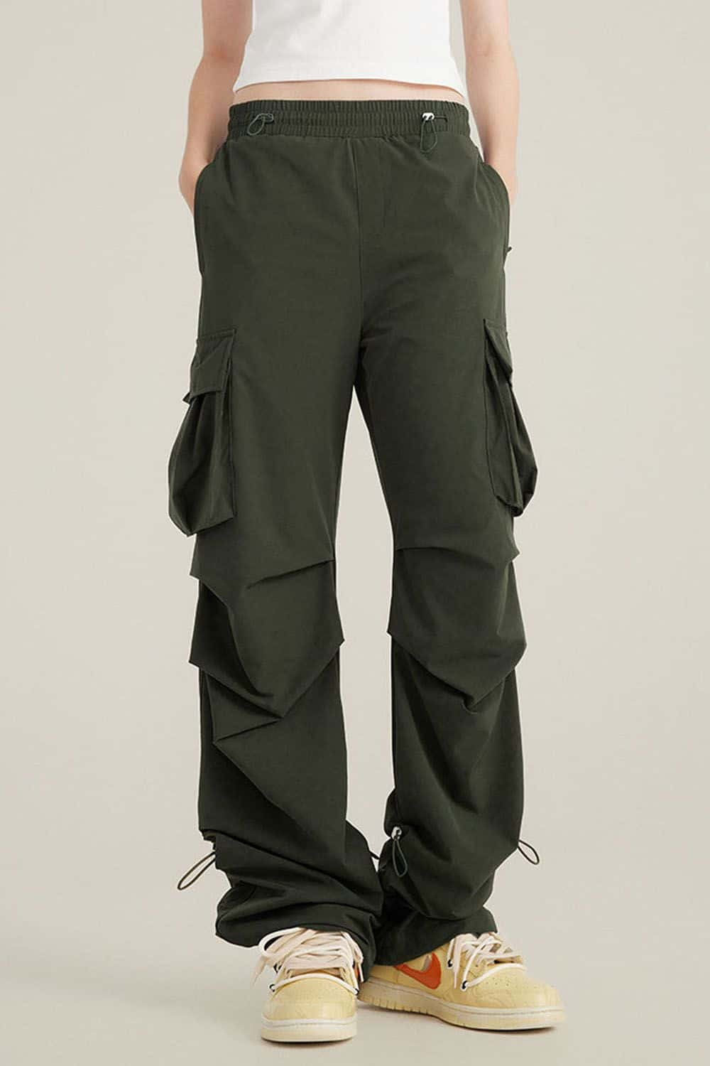 Quick-Dry Utility Straight-Leg Parachute Pants