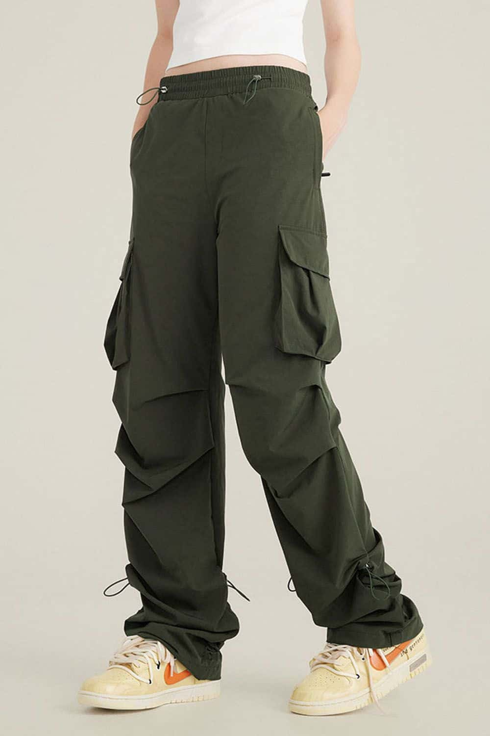 Quick-Dry Utility Straight-Leg Parachute Pants