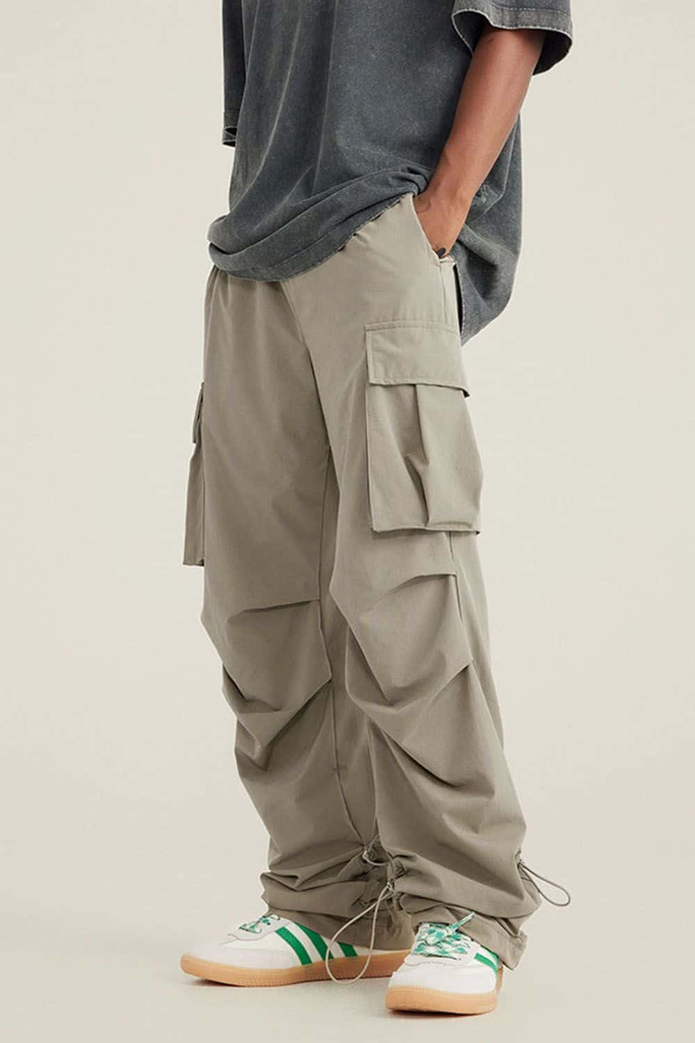 Quick-Dry Utility Straight-Leg Parachute Pants