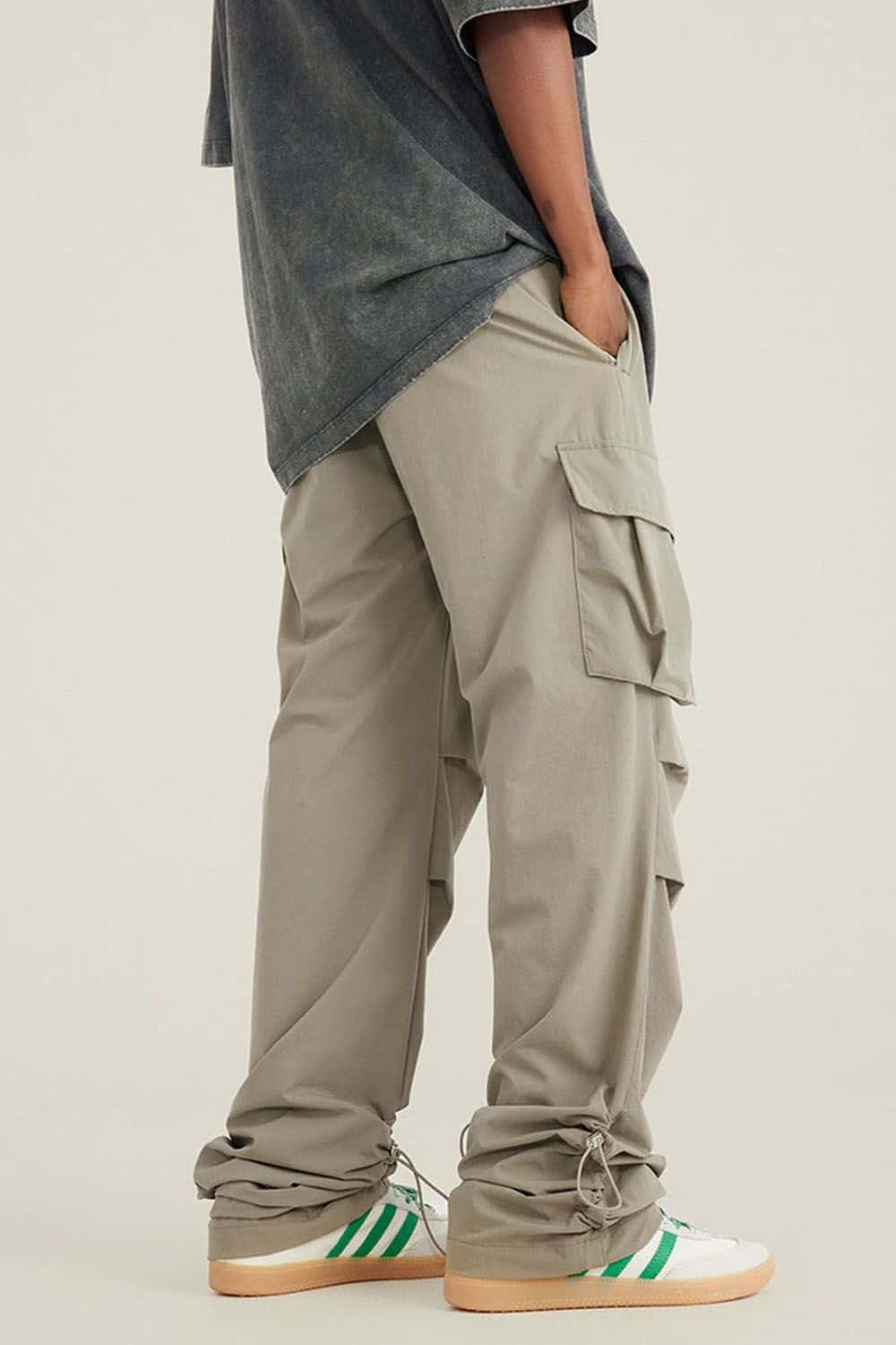 Quick-Dry Utility Straight-Leg Parachute Pants