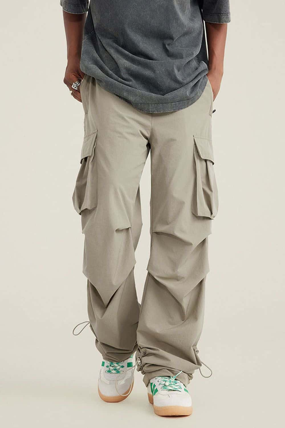 Quick-Dry Utility Straight-Leg Parachute Pants