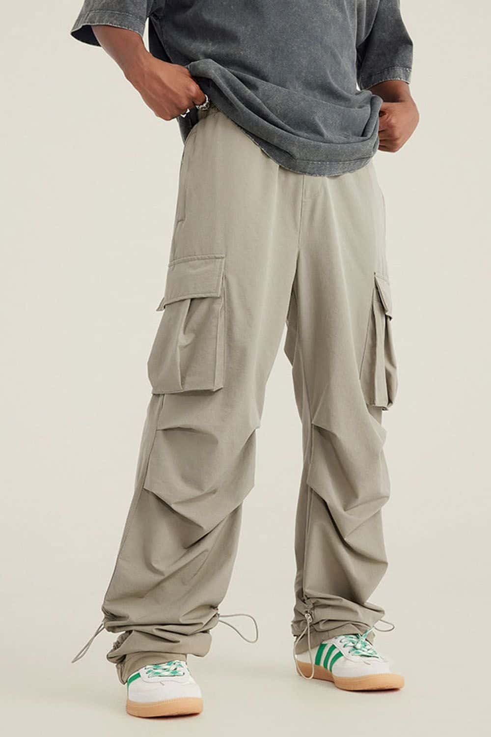 Quick-Dry Utility Straight-Leg Parachute Pants