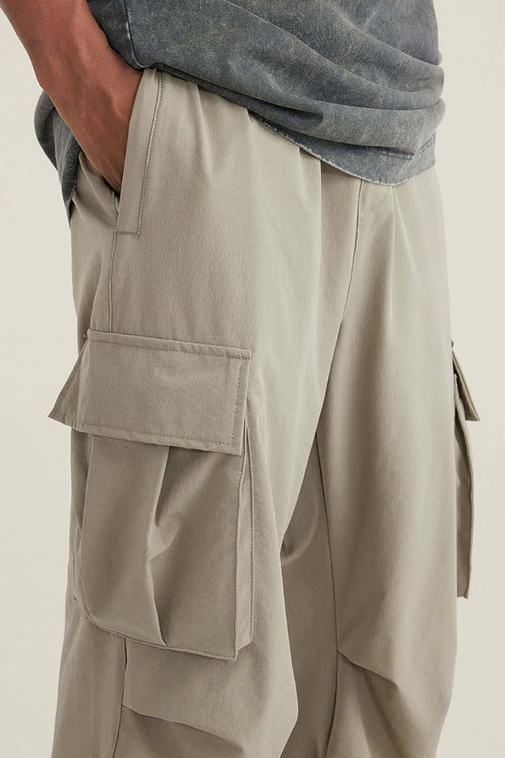 Quick-Dry Utility Straight-Leg Parachute Pants