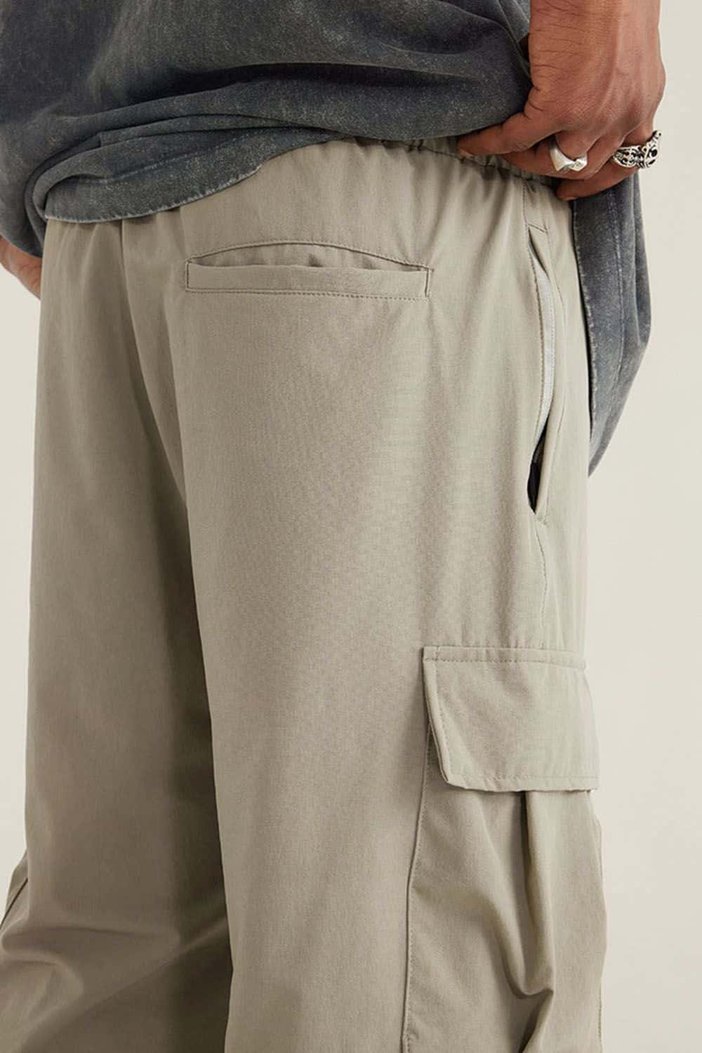 Quick-Dry Utility Straight-Leg Parachute Pants